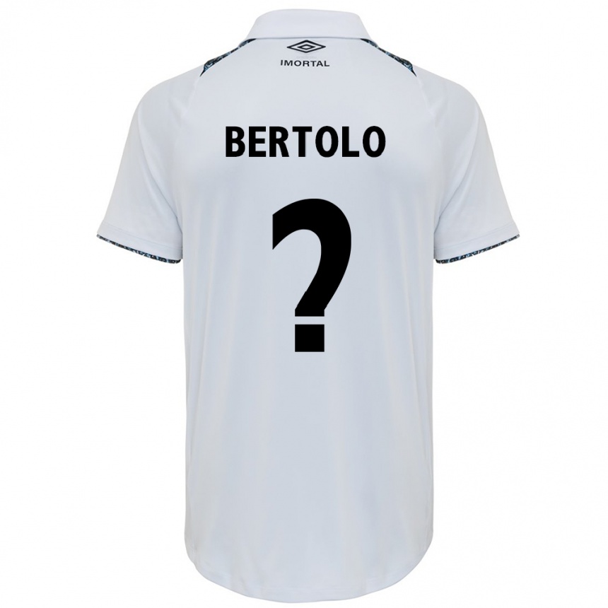 Niño Fútbol Camiseta Mateus Bertolo #0 Blanco Azul 2ª Equipación 2024/25 Perú