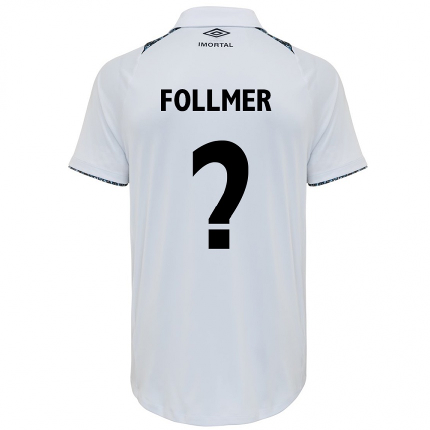 Niño Fútbol Camiseta Luan Follmer #0 Blanco Azul 2ª Equipación 2024/25 Perú