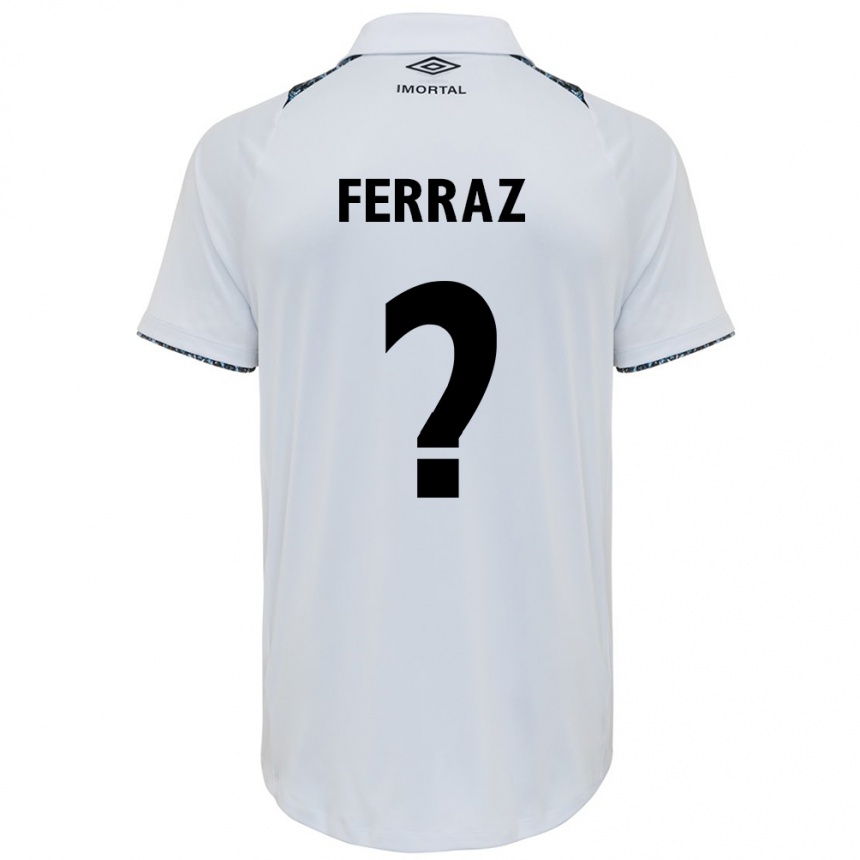 Niño Fútbol Camiseta Vini Ferraz #0 Blanco Azul 2ª Equipación 2024/25 Perú