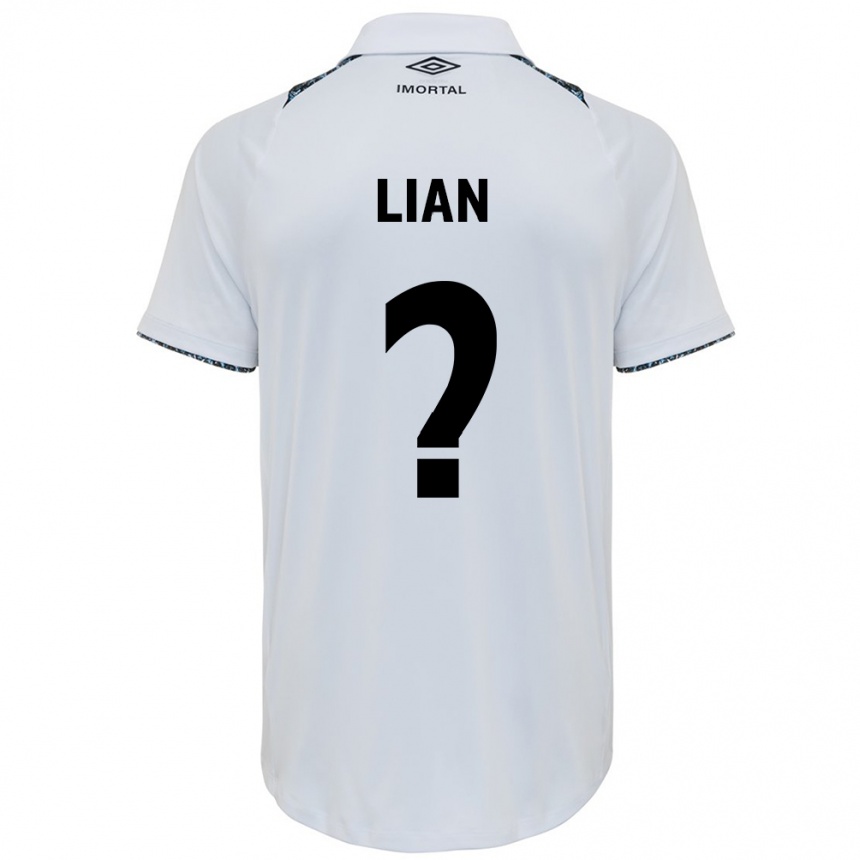 Niño Fútbol Camiseta Lian #0 Blanco Azul 2ª Equipación 2024/25 Perú