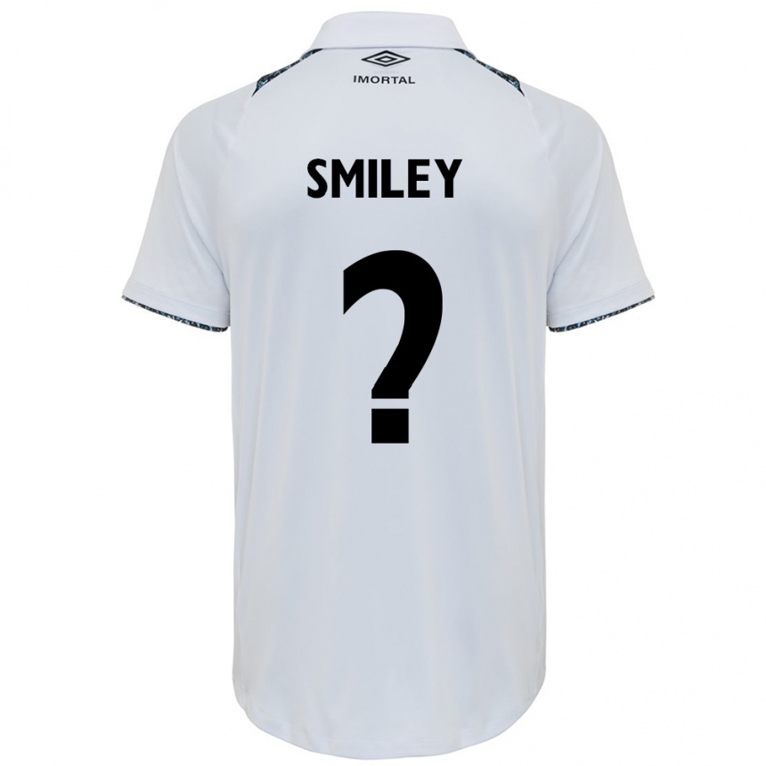 Niño Fútbol Camiseta Smiley #0 Blanco Azul 2ª Equipación 2024/25 Perú