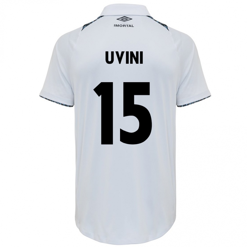 Niño Fútbol Camiseta Bruno Uvini #15 Blanco Azul 2ª Equipación 2024/25 Perú