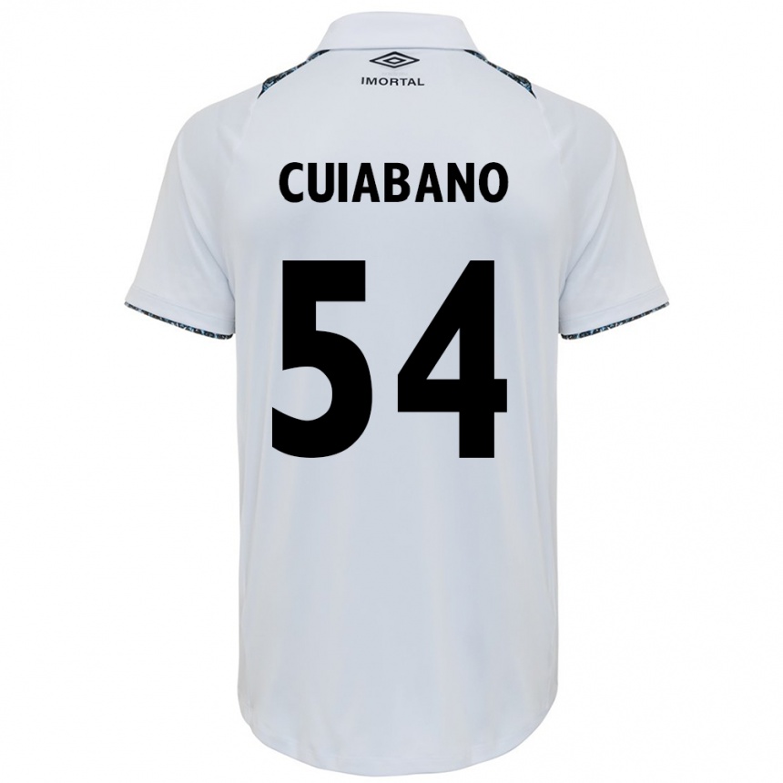 Niño Fútbol Camiseta Cuiabano #54 Blanco Azul 2ª Equipación 2024/25 Perú