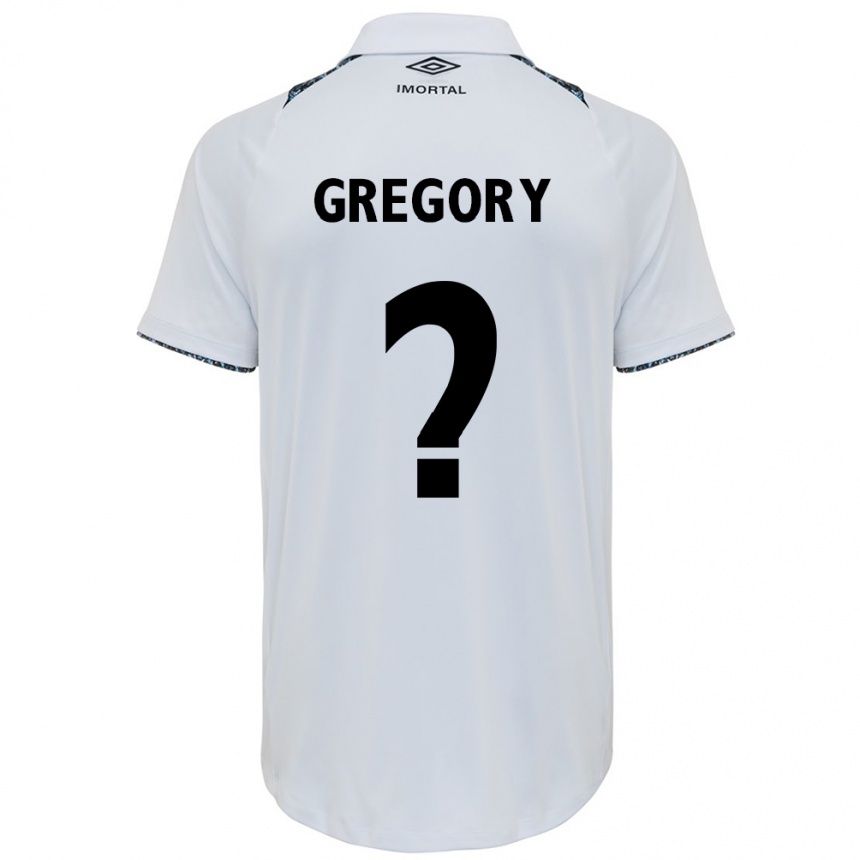 Niño Fútbol Camiseta Gregory #0 Blanco Azul 2ª Equipación 2024/25 Perú