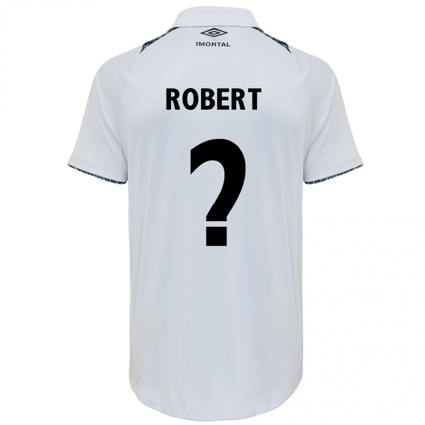 Niño Fútbol Camiseta Robert #0 Blanco Azul 2ª Equipación 2024/25 Perú