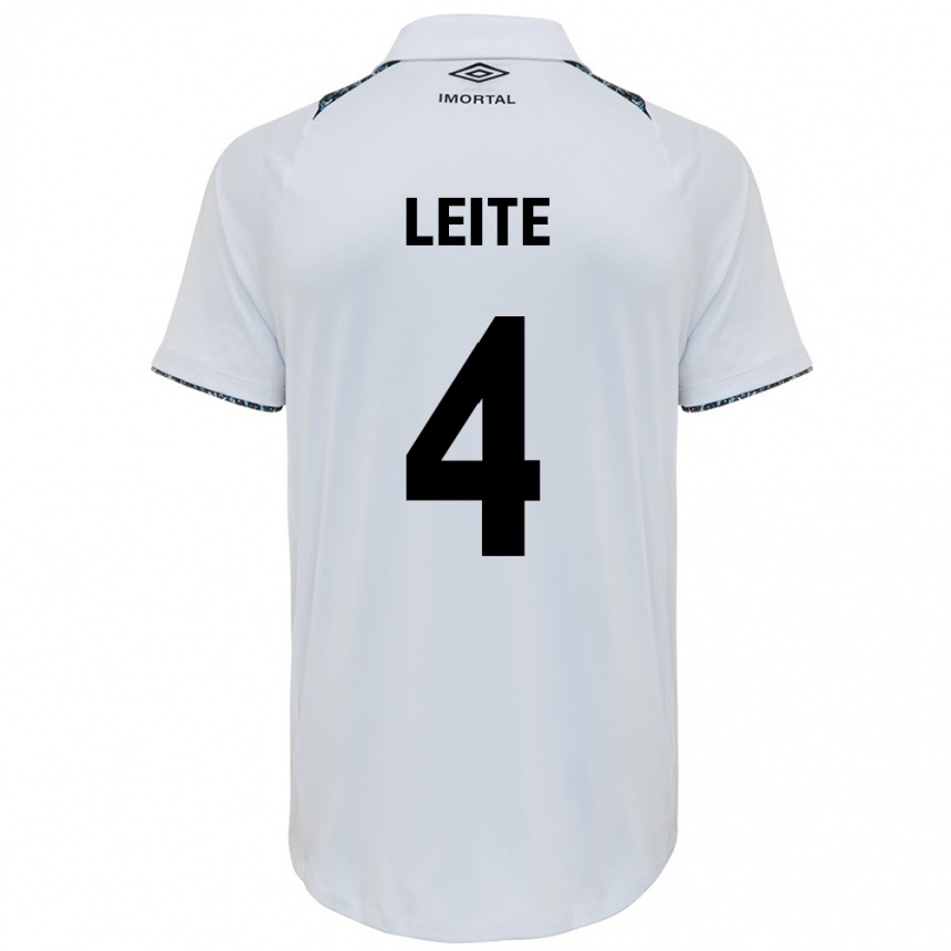 Niño Fútbol Camiseta Paulo Henrique Leite #4 Blanco Azul 2ª Equipación 2024/25 Perú