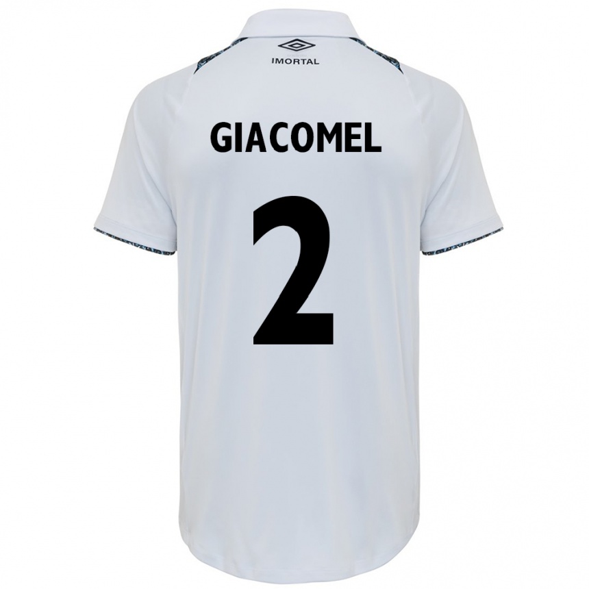 Niño Fútbol Camiseta Laís Giacomel #2 Blanco Azul 2ª Equipación 2024/25 Perú