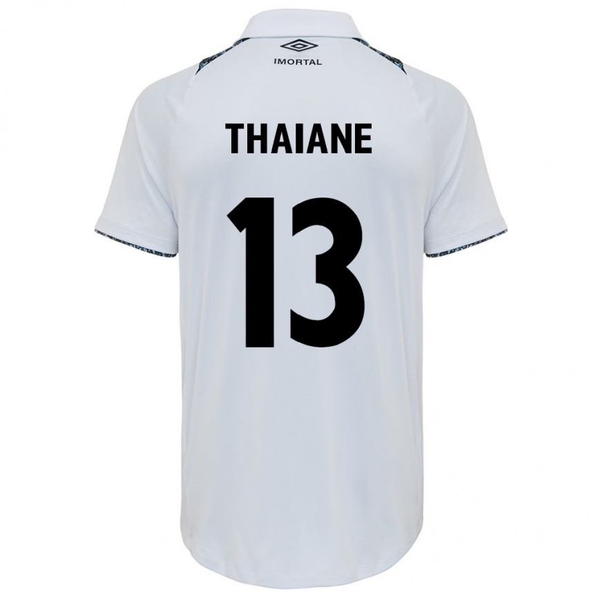 Niño Fútbol Camiseta Thaiane #13 Blanco Azul 2ª Equipación 2024/25 Perú