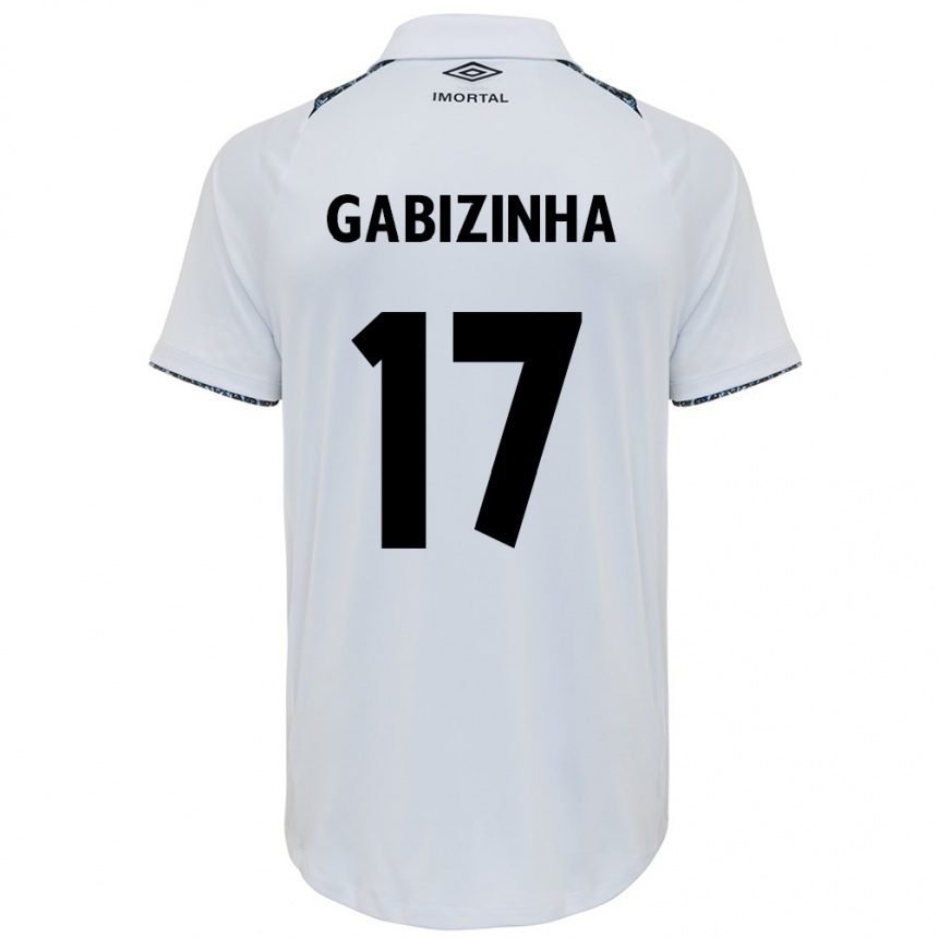 Niño Fútbol Camiseta Gabizinha #17 Blanco Azul 2ª Equipación 2024/25 Perú