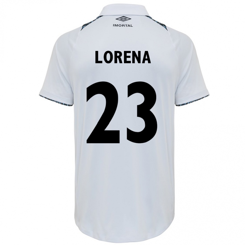 Niño Fútbol Camiseta Lorena #23 Blanco Azul 2ª Equipación 2024/25 Perú