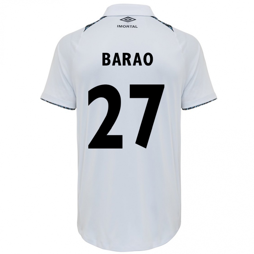 Niño Fútbol Camiseta Dani Barão #27 Blanco Azul 2ª Equipación 2024/25 Perú