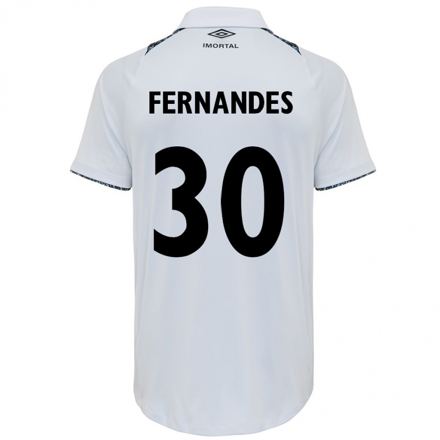 Niño Fútbol Camiseta Raquel Fernandes #30 Blanco Azul 2ª Equipación 2024/25 Perú