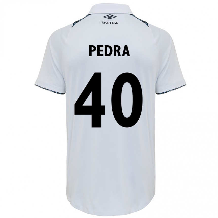 Niño Fútbol Camiseta Duda Pedra #40 Blanco Azul 2ª Equipación 2024/25 Perú