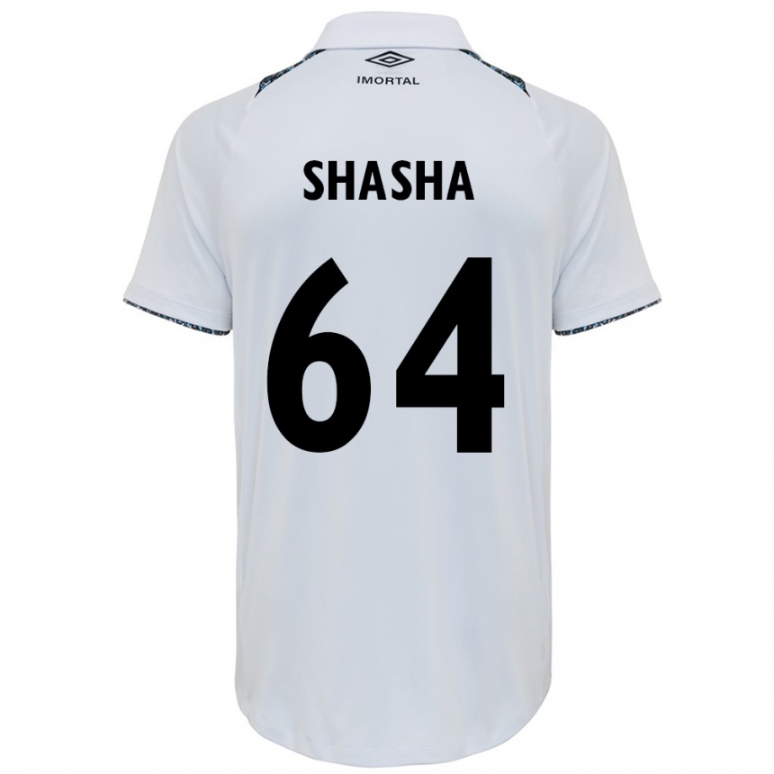 Niño Fútbol Camiseta Shashá #64 Blanco Azul 2ª Equipación 2024/25 Perú