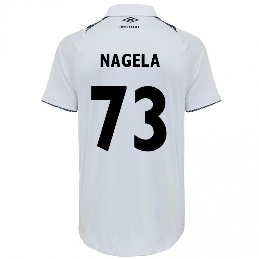 Niño Fútbol Camiseta Nágela #73 Blanco Azul 2ª Equipación 2024/25 Perú