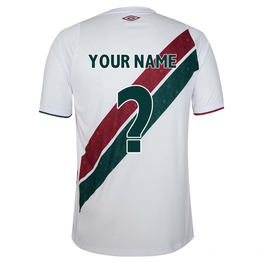 Niño Fútbol Camiseta Su Nombre #0 Blanco Verde Granate 2ª Equipación 2024/25 Perú