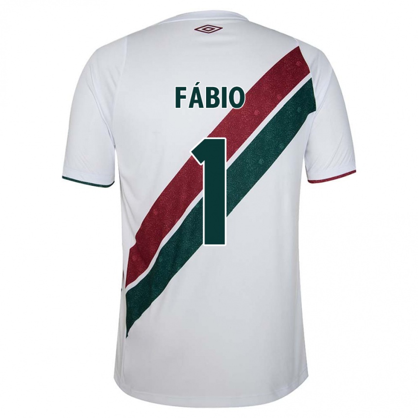 Niño Fútbol Camiseta Fábio #1 Blanco Verde Granate 2ª Equipación 2024/25 Perú