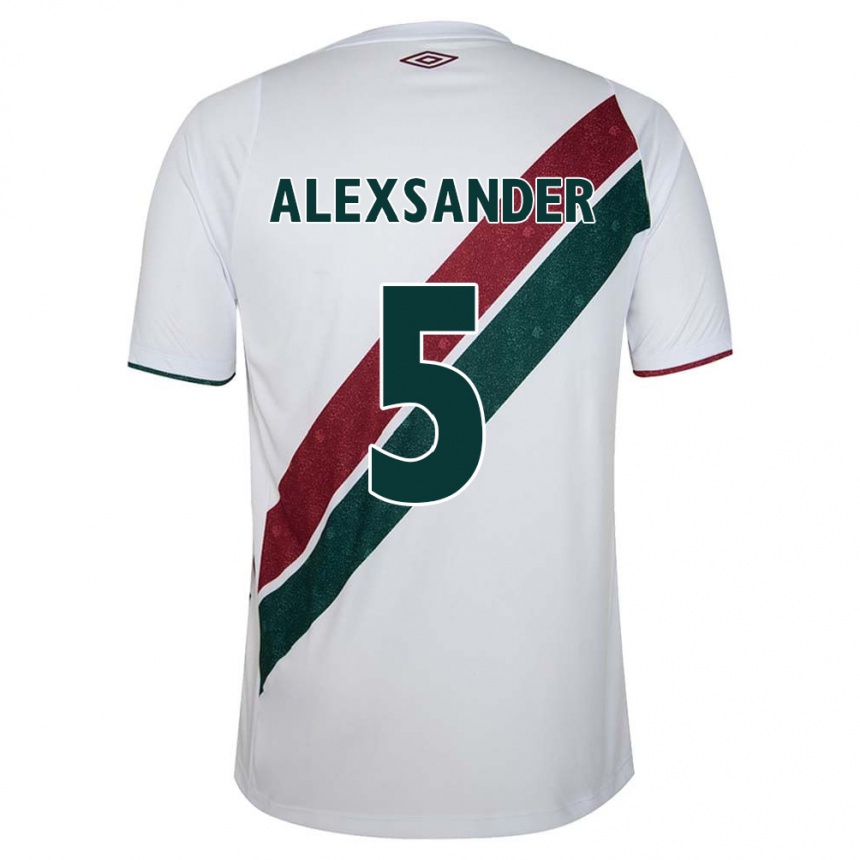 Niño Fútbol Camiseta Alexsander #5 Blanco Verde Granate 2ª Equipación 2024/25 Perú