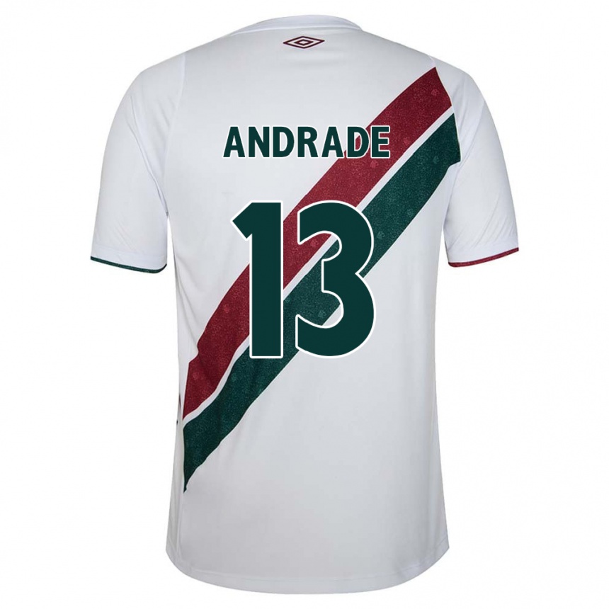 Niño Fútbol Camiseta Felipe Andrade #13 Blanco Verde Granate 2ª Equipación 2024/25 Perú