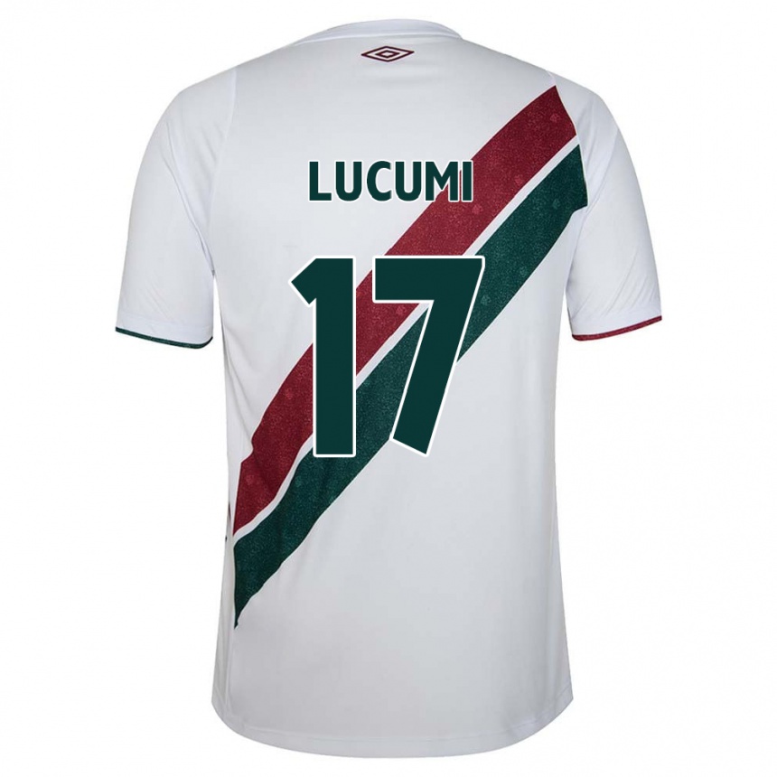 Niño Fútbol Camiseta Jan Lucumi #17 Blanco Verde Granate 2ª Equipación 2024/25 Perú