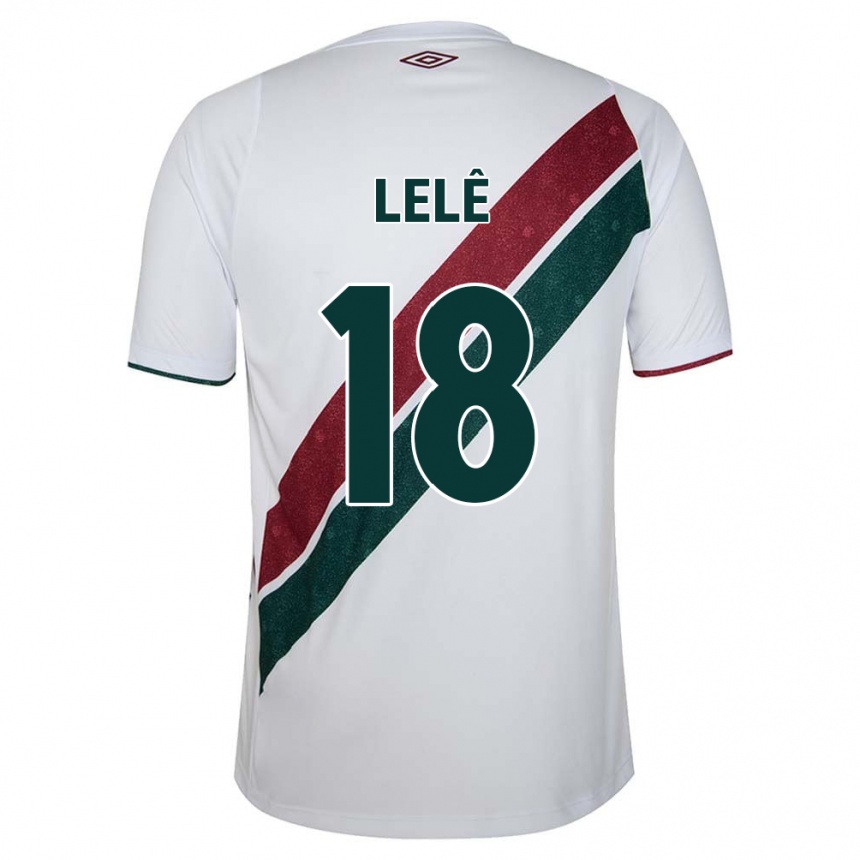 Niño Fútbol Camiseta Lelê #18 Blanco Verde Granate 2ª Equipación 2024/25 Perú