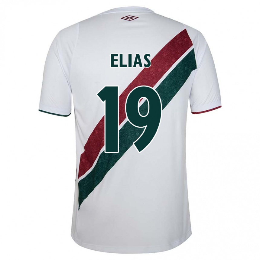 Niño Fútbol Camiseta Kauã Elias #19 Blanco Verde Granate 2ª Equipación 2024/25 Perú