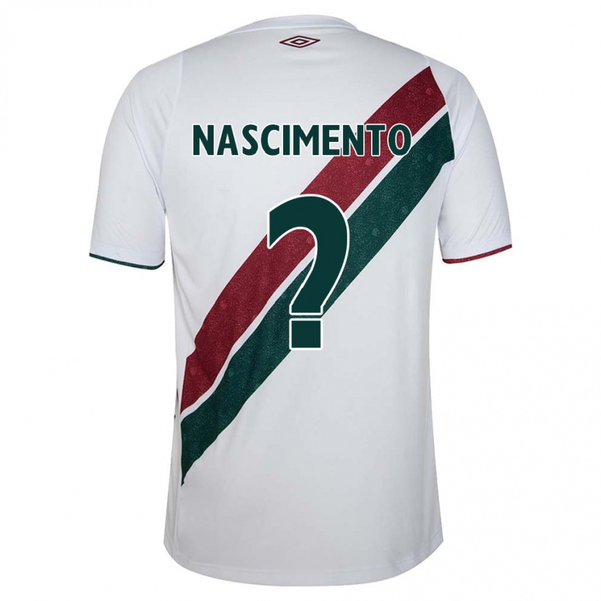 Niño Fútbol Camiseta Hiago Nascimento #0 Blanco Verde Granate 2ª Equipación 2024/25 Perú