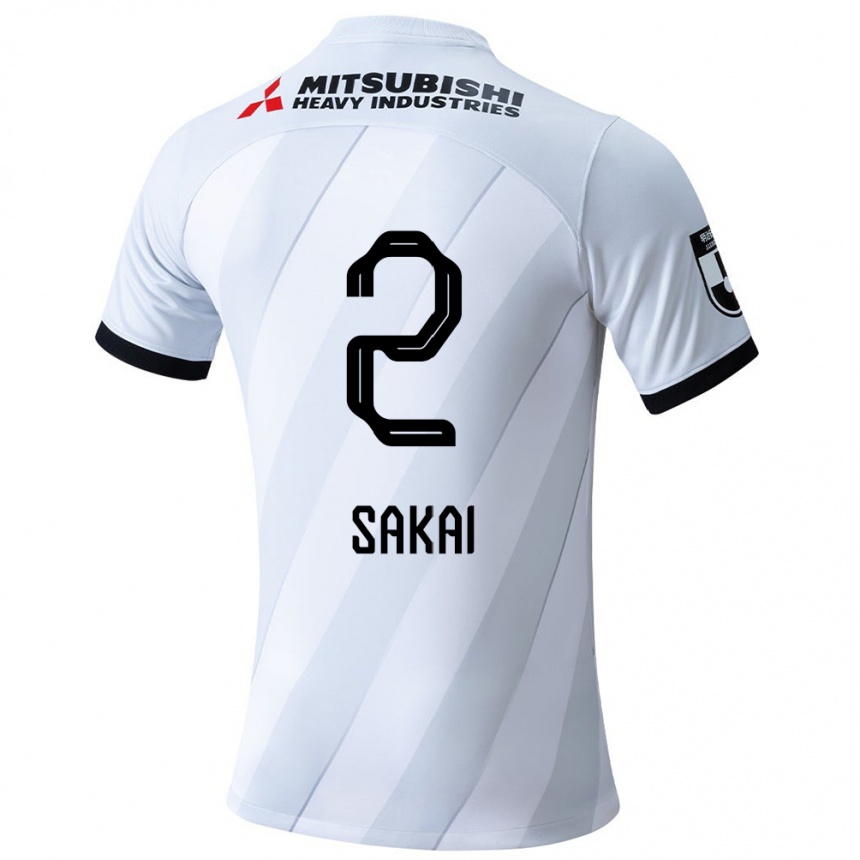 Niño Fútbol Camiseta Hiroki Sakai #2 Gris Blanco 2ª Equipación 2024/25 Perú