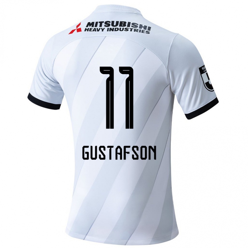 Niño Fútbol Camiseta Samuel Gustafson #11 Gris Blanco 2ª Equipación 2024/25 Perú