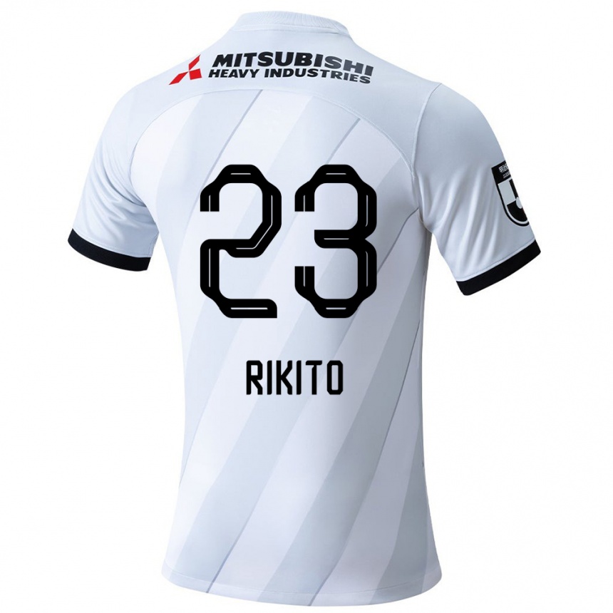 Niño Fútbol Camiseta Rikito Inoue #23 Gris Blanco 2ª Equipación 2024/25 Perú