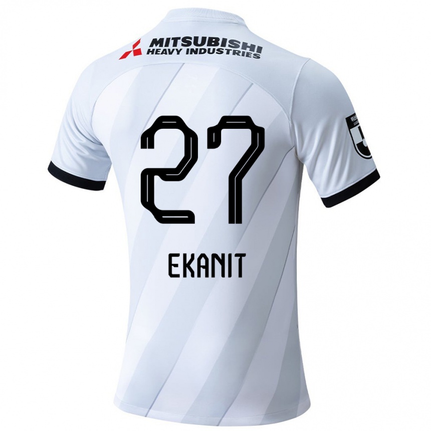 Niño Fútbol Camiseta Ekanit Panya #27 Gris Blanco 2ª Equipación 2024/25 Perú