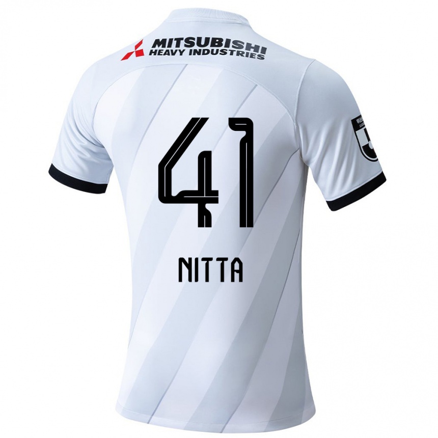 Niño Fútbol Camiseta Rio Nitta #41 Gris Blanco 2ª Equipación 2024/25 Perú