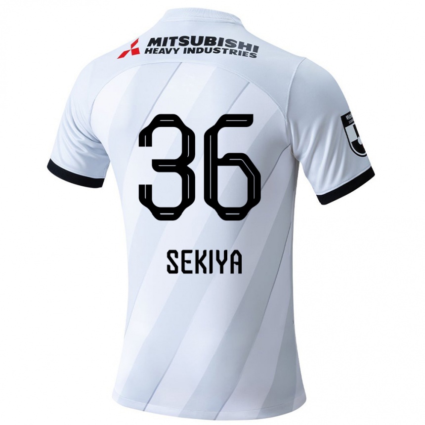 Niño Fútbol Camiseta Hikaru Sekiya #36 Gris Blanco 2ª Equipación 2024/25 Perú