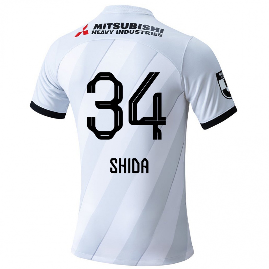 Niño Fútbol Camiseta Izuho Shida #34 Gris Blanco 2ª Equipación 2024/25 Perú