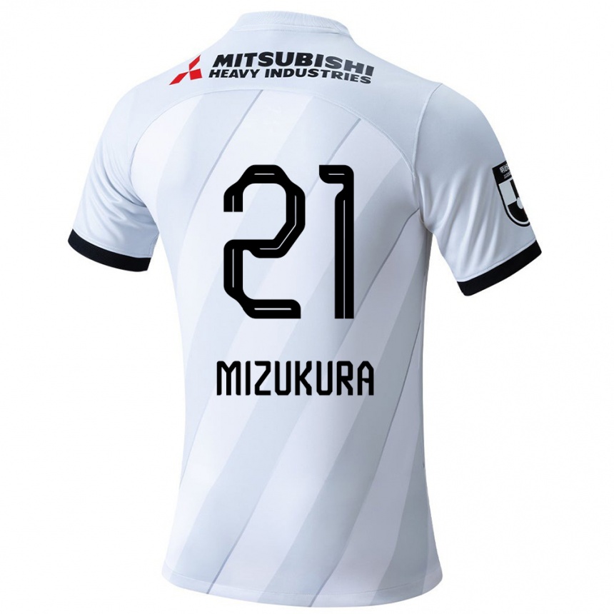 Niño Fútbol Camiseta Kei Mizukura #21 Gris Blanco 2ª Equipación 2024/25 Perú