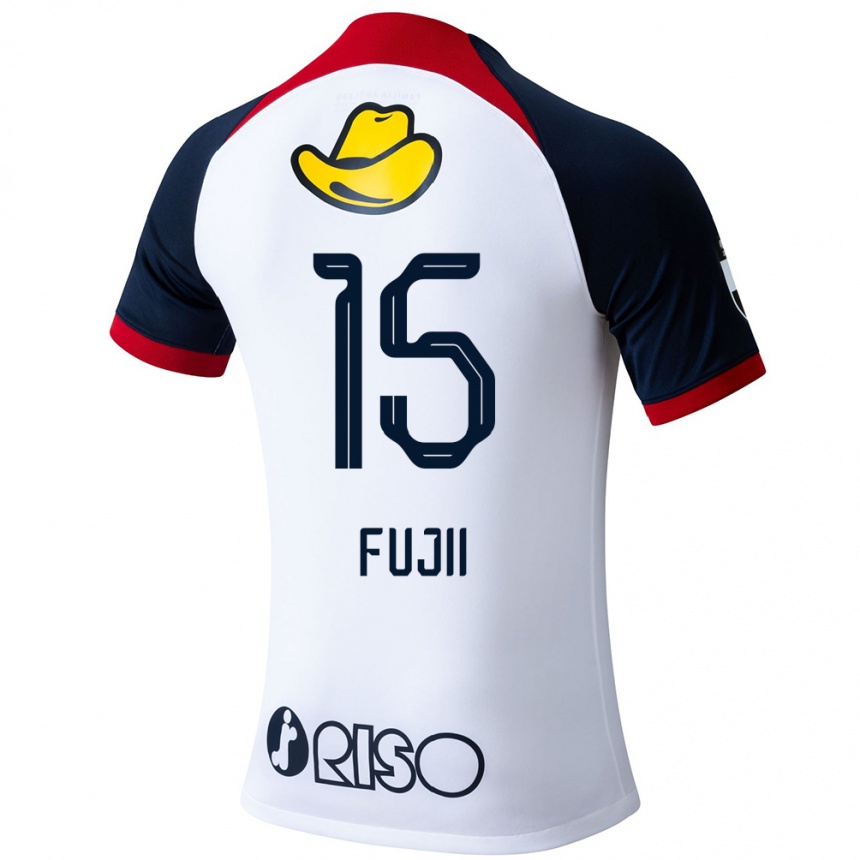 Niño Fútbol Camiseta Tomoya Fujii #15 Blanco Azul Rojo 2ª Equipación 2024/25 Perú