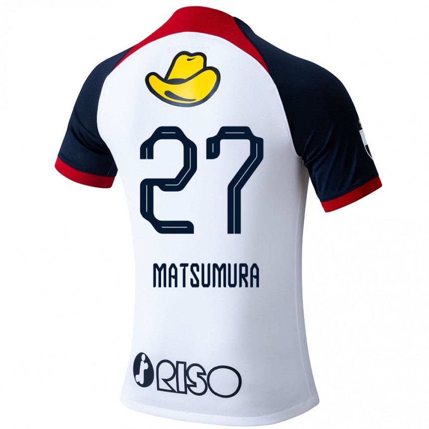 Niño Fútbol Camiseta Yuta Matsumura #27 Blanco Azul Rojo 2ª Equipación 2024/25 Perú