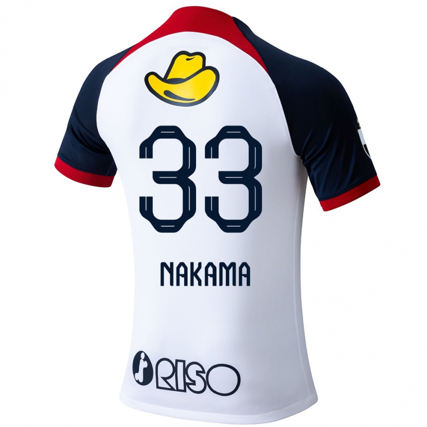 Niño Fútbol Camiseta Hayato Nakama #33 Blanco Azul Rojo 2ª Equipación 2024/25 Perú