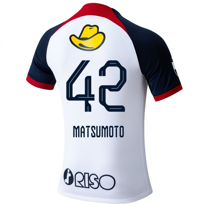 Niño Fútbol Camiseta Haruto Matsumoto #42 Blanco Azul Rojo 2ª Equipación 2024/25 Perú