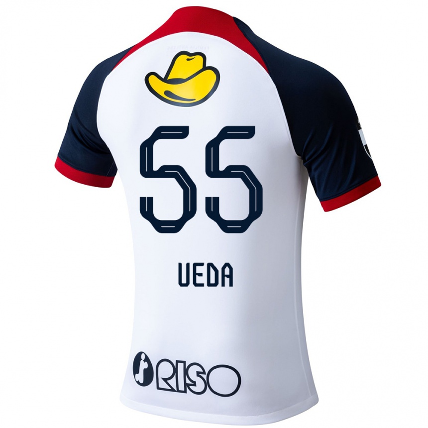 Niño Fútbol Camiseta Naomichi Ueda #55 Blanco Azul Rojo 2ª Equipación 2024/25 Perú