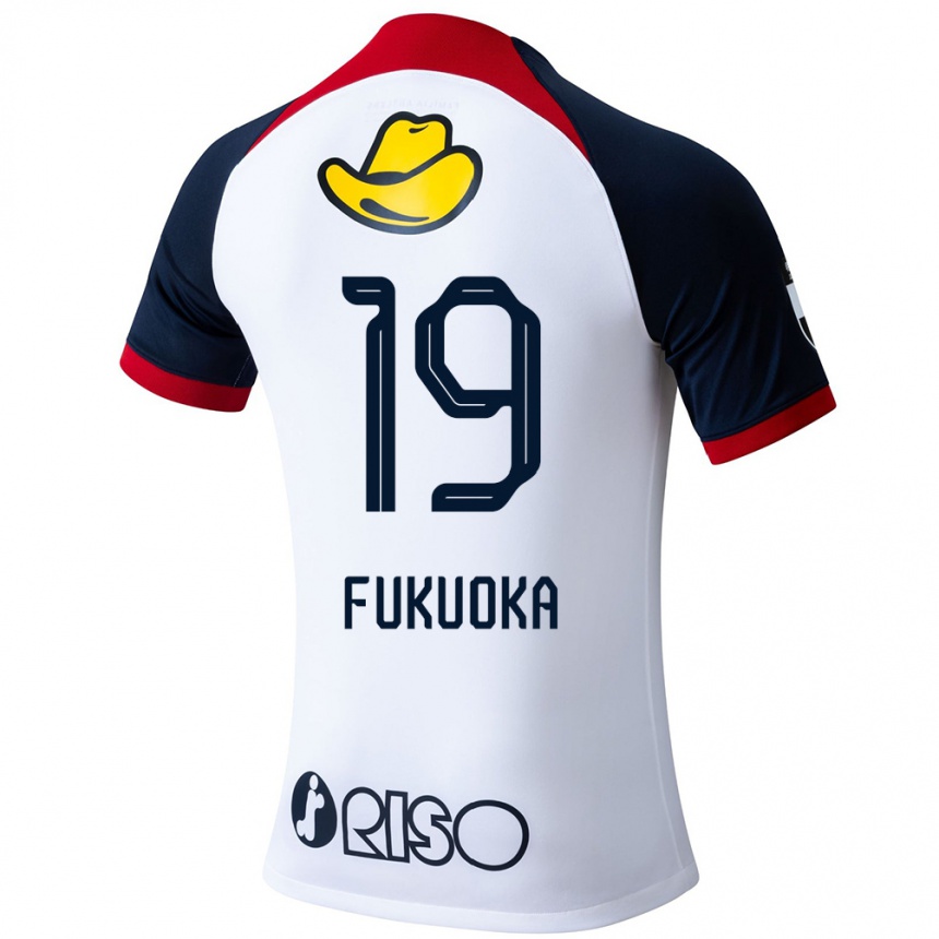 Niño Fútbol Camiseta Yuwa Fukuoka #19 Blanco Azul Rojo 2ª Equipación 2024/25 Perú