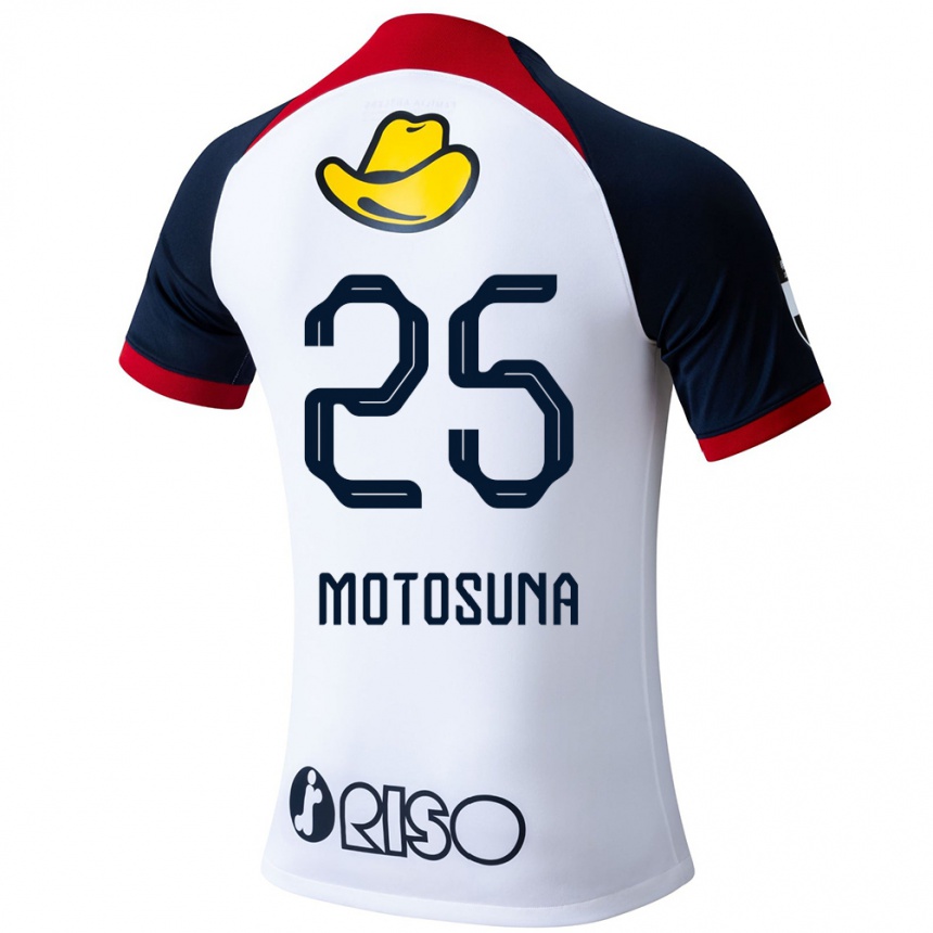 Niño Fútbol Camiseta Anthony Motosuna #25 Blanco Azul Rojo 2ª Equipación 2024/25 Perú