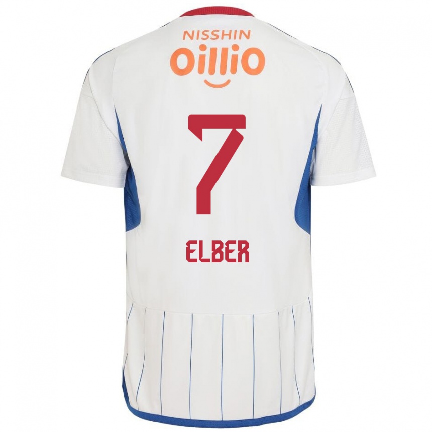 Niño Fútbol Camiseta Élber #7 Blanco Azul Rojo 2ª Equipación 2024/25 Perú