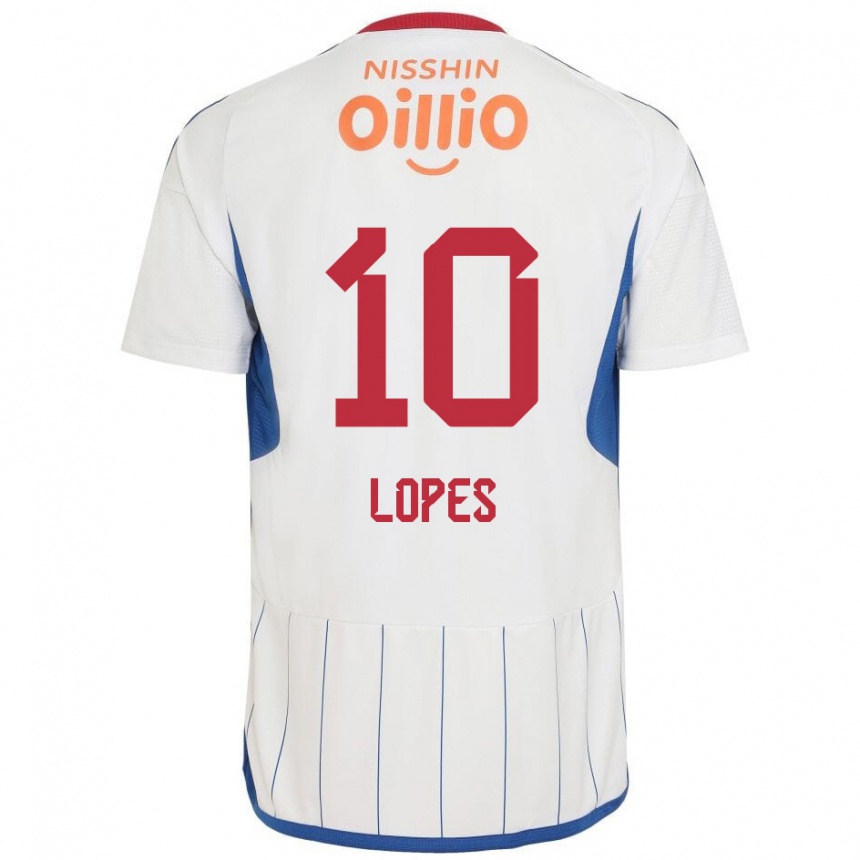 Niño Fútbol Camiseta Anderson Lopes #10 Blanco Azul Rojo 2ª Equipación 2024/25 Perú