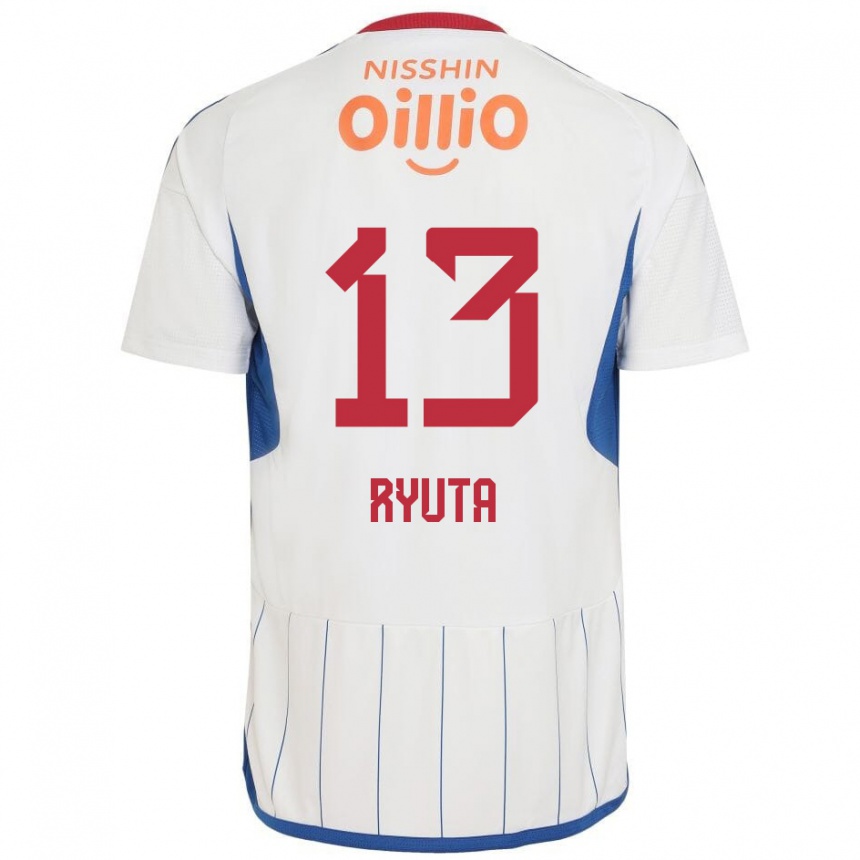 Niño Fútbol Camiseta Ryuta Koike #13 Blanco Azul Rojo 2ª Equipación 2024/25 Perú