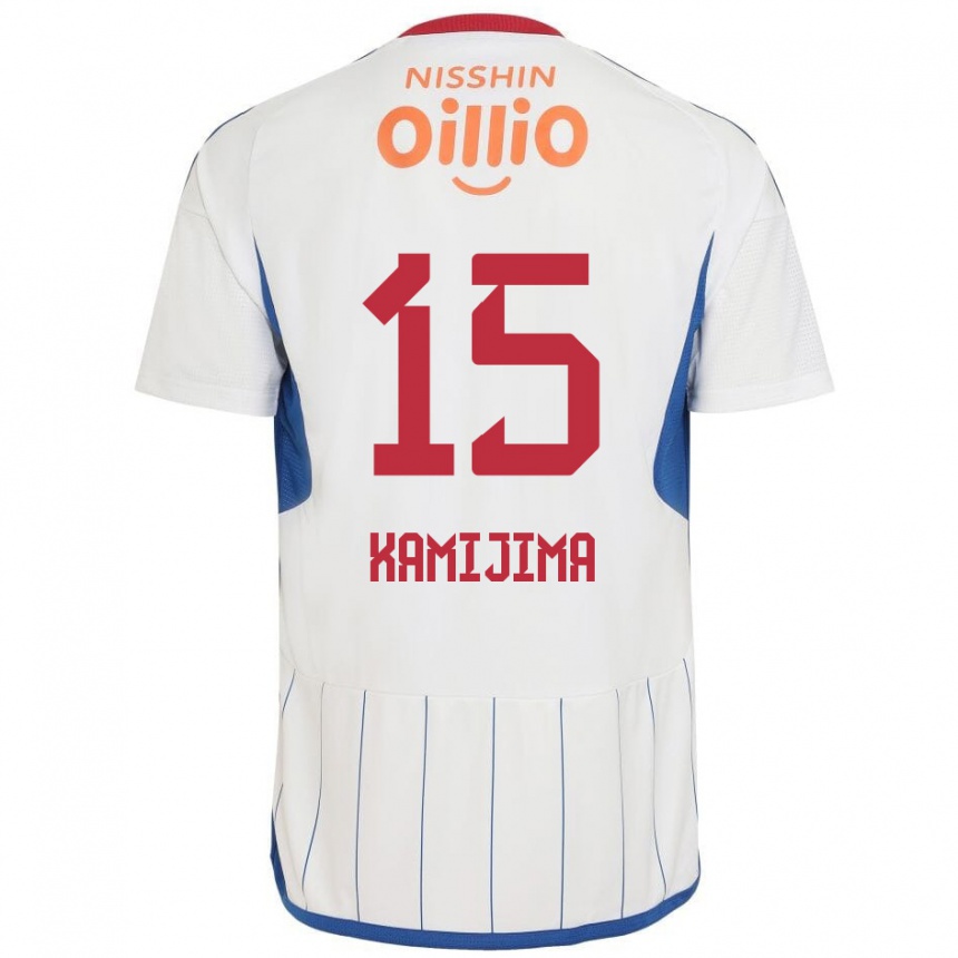 Niño Fútbol Camiseta Takumi Kamijima #15 Blanco Azul Rojo 2ª Equipación 2024/25 Perú