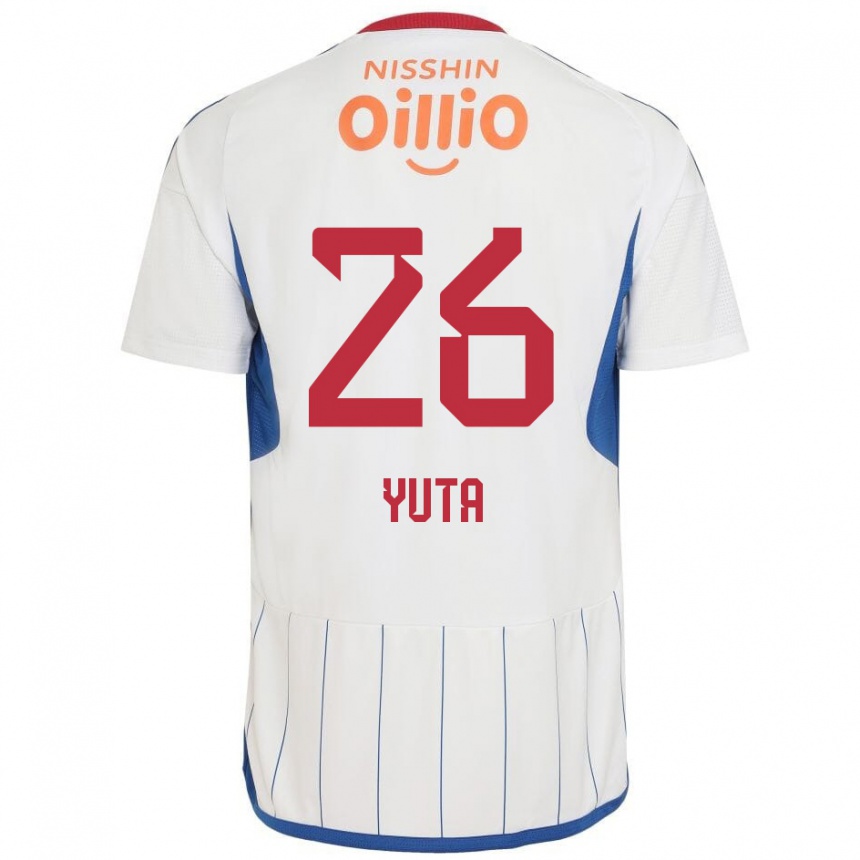 Niño Fútbol Camiseta Yuta Koike #26 Blanco Azul Rojo 2ª Equipación 2024/25 Perú