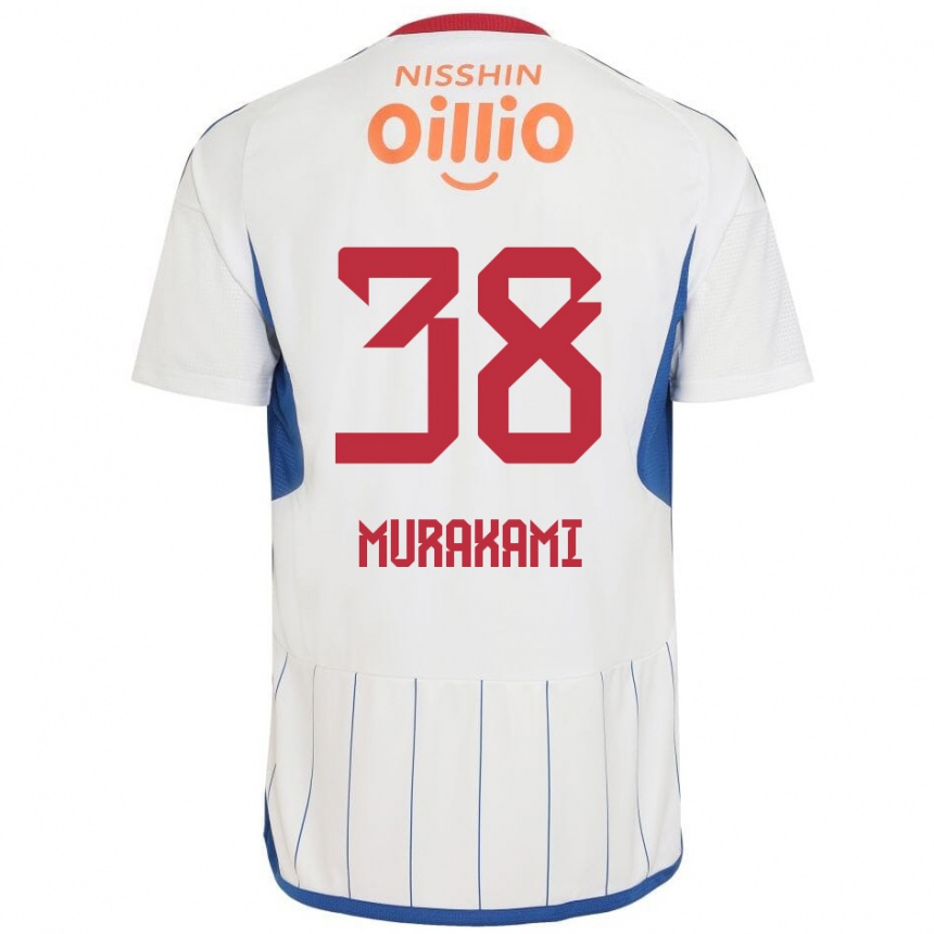 Niño Fútbol Camiseta Yuhi Murakami #38 Blanco Azul Rojo 2ª Equipación 2024/25 Perú