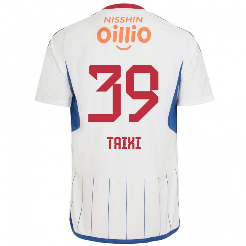 Niño Fútbol Camiseta Taiki Watanabe #39 Blanco Azul Rojo 2ª Equipación 2024/25 Perú