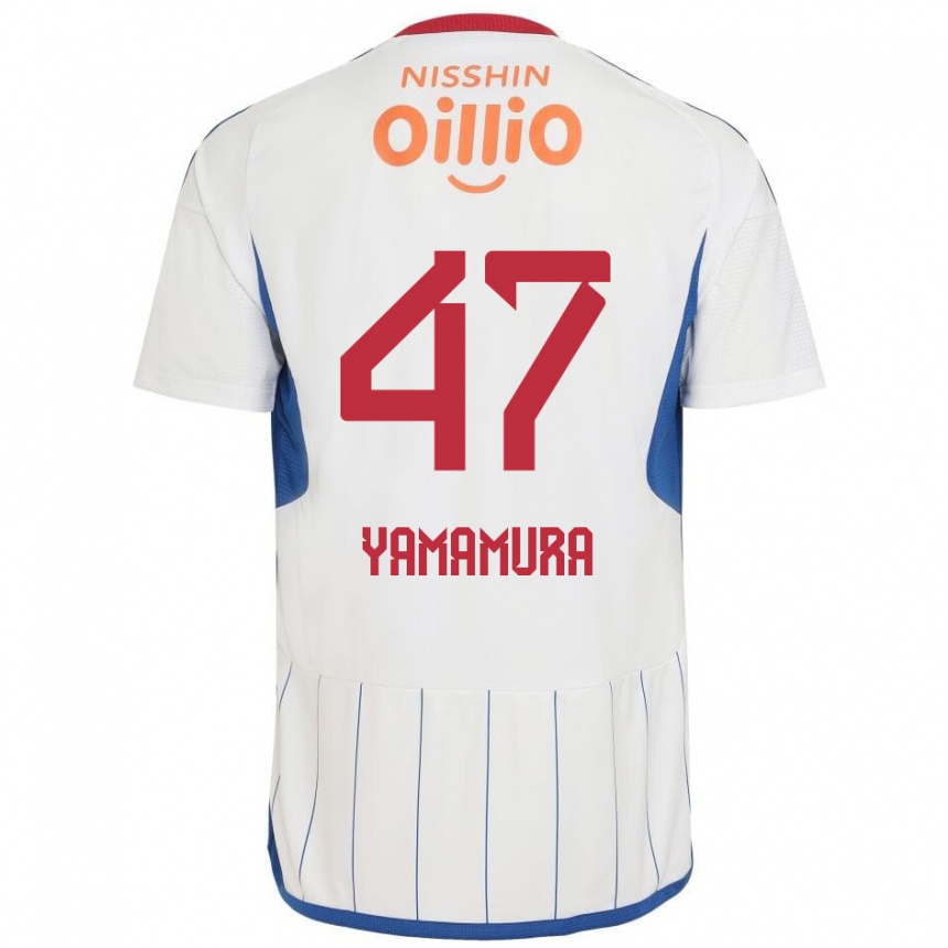 Niño Fútbol Camiseta Kazuya Yamamura #47 Blanco Azul Rojo 2ª Equipación 2024/25 Perú